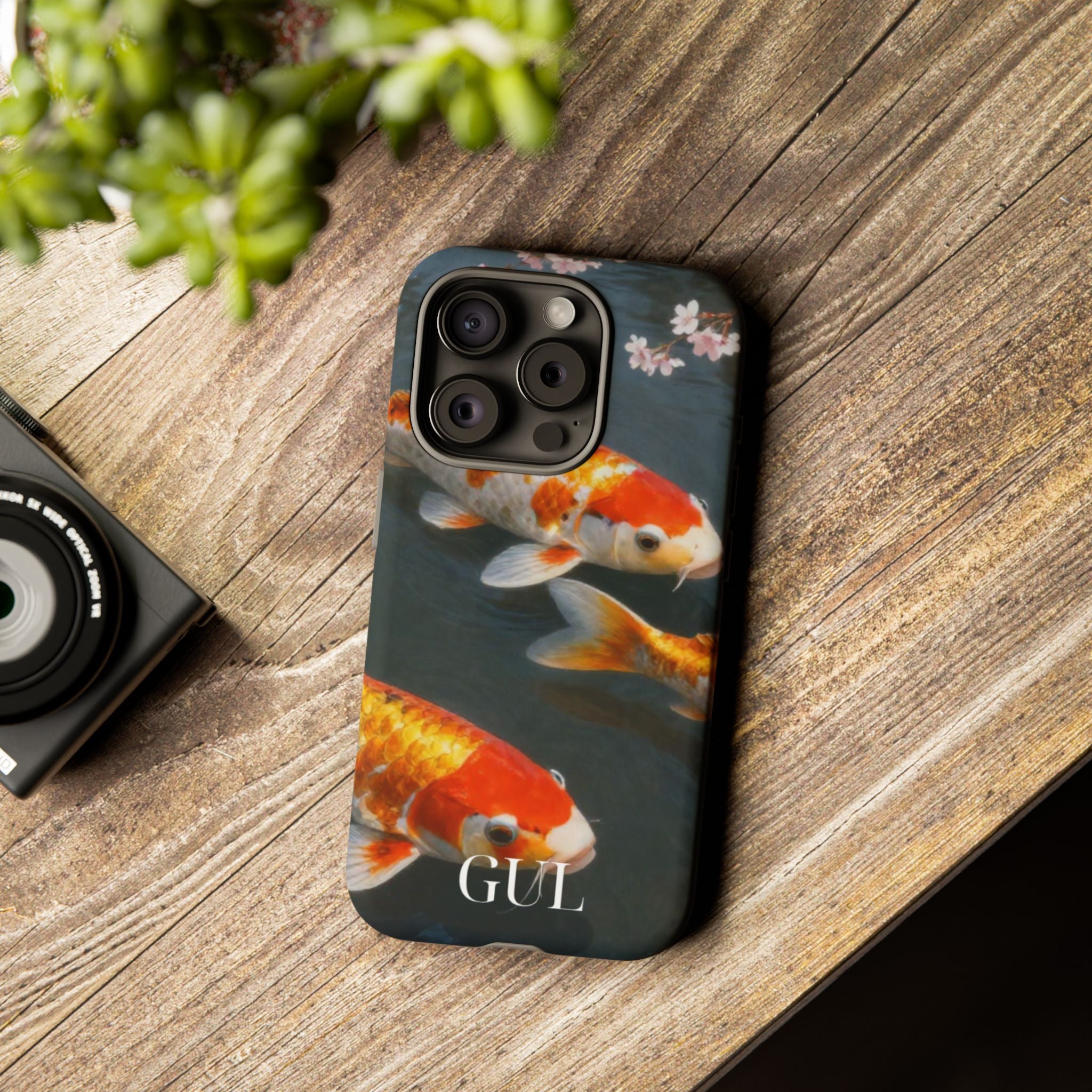 Koi Fish Tough Phone Case — Floral Pond Design