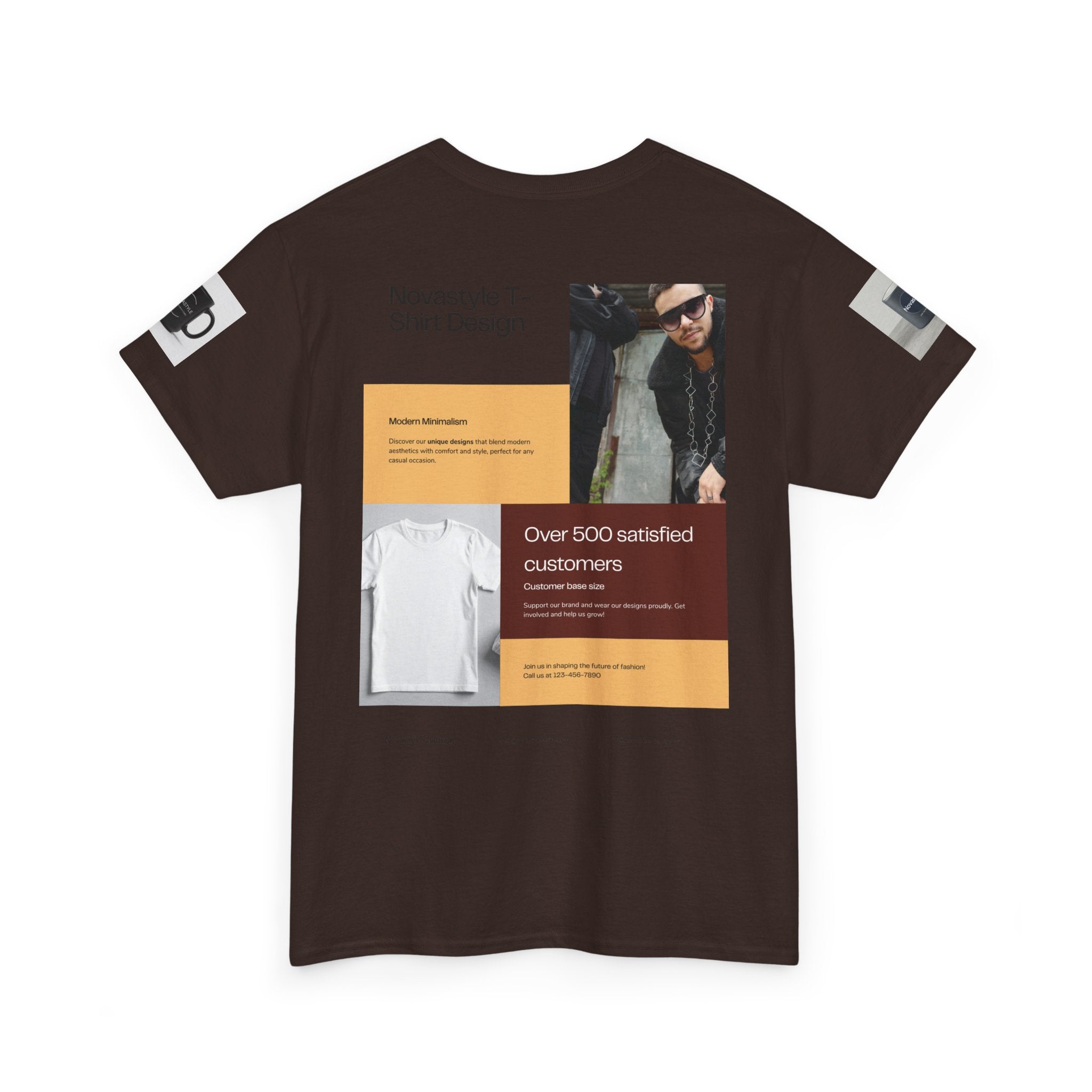 Graphic Tee — Novastyle Minimal Logo &amp; Poster Print T-Shirt