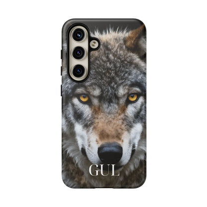 Wolf Eyes Phone Case — Fierce Wildlife iPhone Protective Case with ‘GUL’ Text