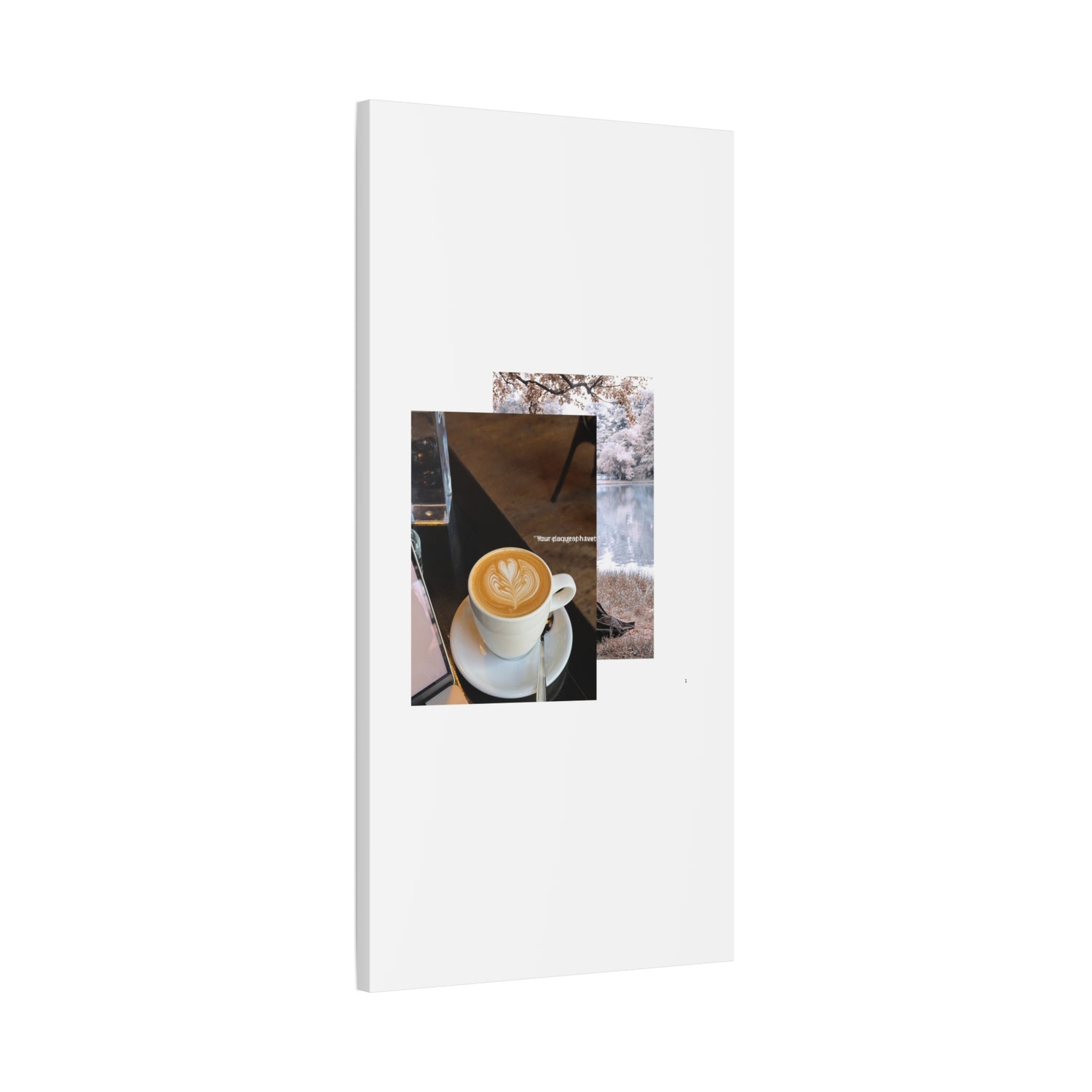 Latte &amp; Landscape Matte Canvas Wall Art — Coffee Shop Photo Collage