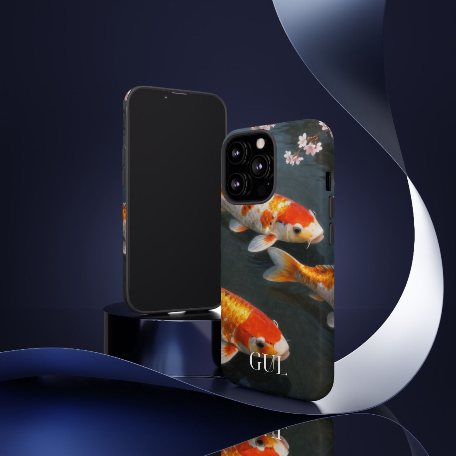 Koi Fish Tough Phone Case — Floral Pond Design