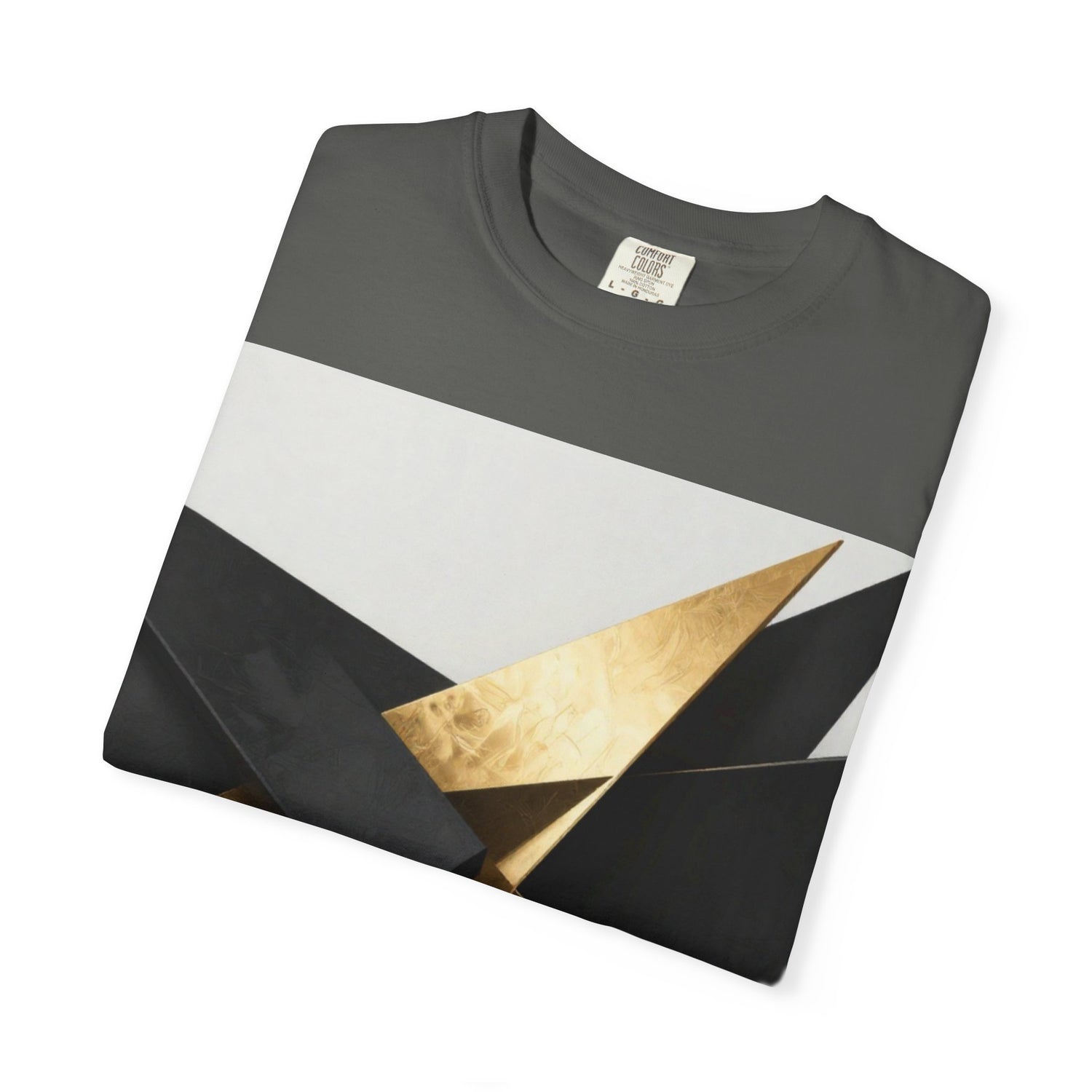 Graphic T-Shirt — Modern Gold Abstract &amp; Mountain Photo Print