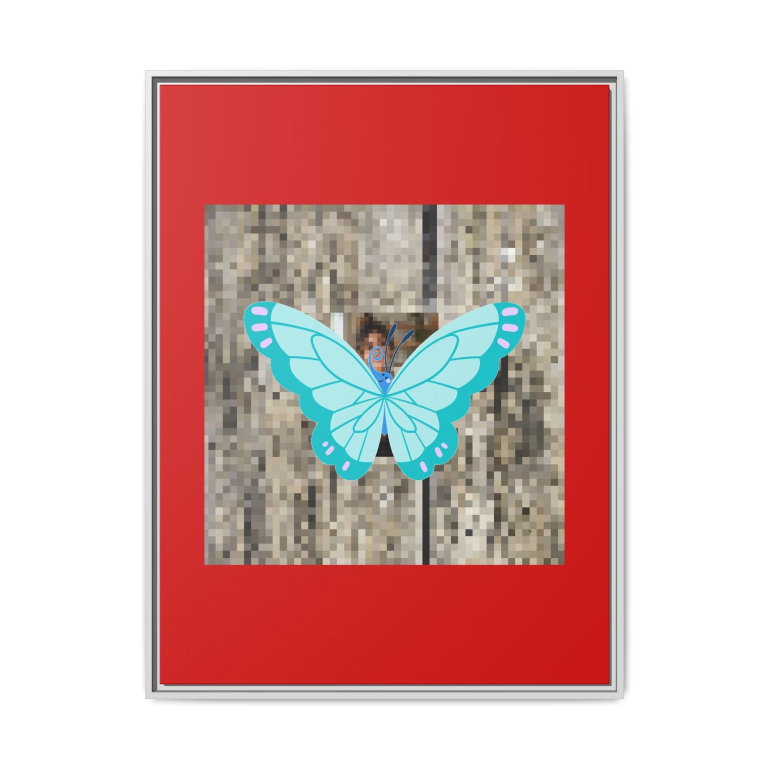Blue Butterfly Framed Canvas Art – Matte Multi‑Color Wall Print