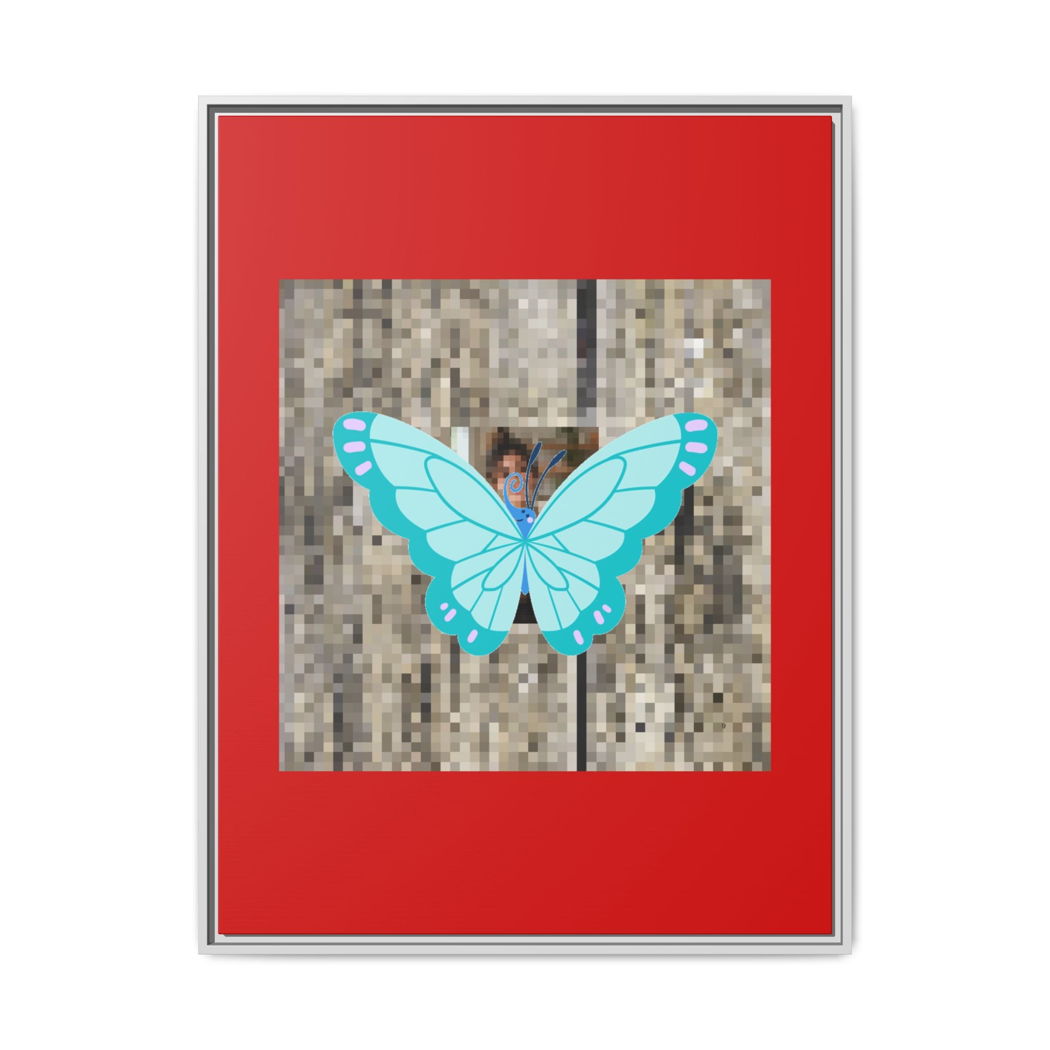 Blue Butterfly Framed Canvas Art – Matte Multi‑Color Wall Print
