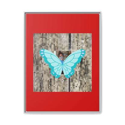 Blue Butterfly Framed Canvas Art – Matte Multi‑Color Wall Print