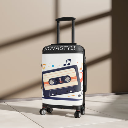Retro Cassette Suitcase – Vintage Music Luggage Cover for Travelers