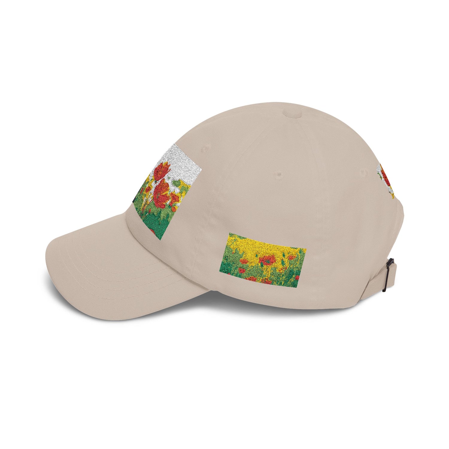 Floral Patch Dad Cap — Colorful Poppy Garden Embroidered Baseball Hat