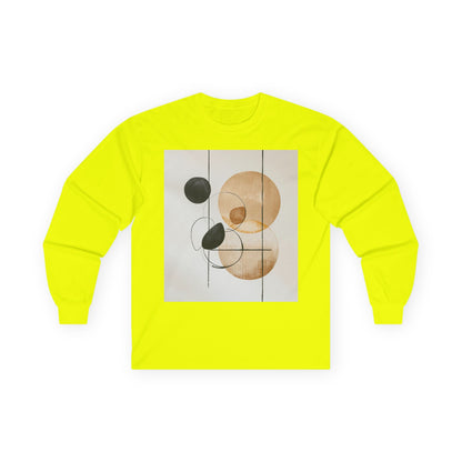 Abstract Geometric Art Long Sleeve Tee — Neutral Circle Composition