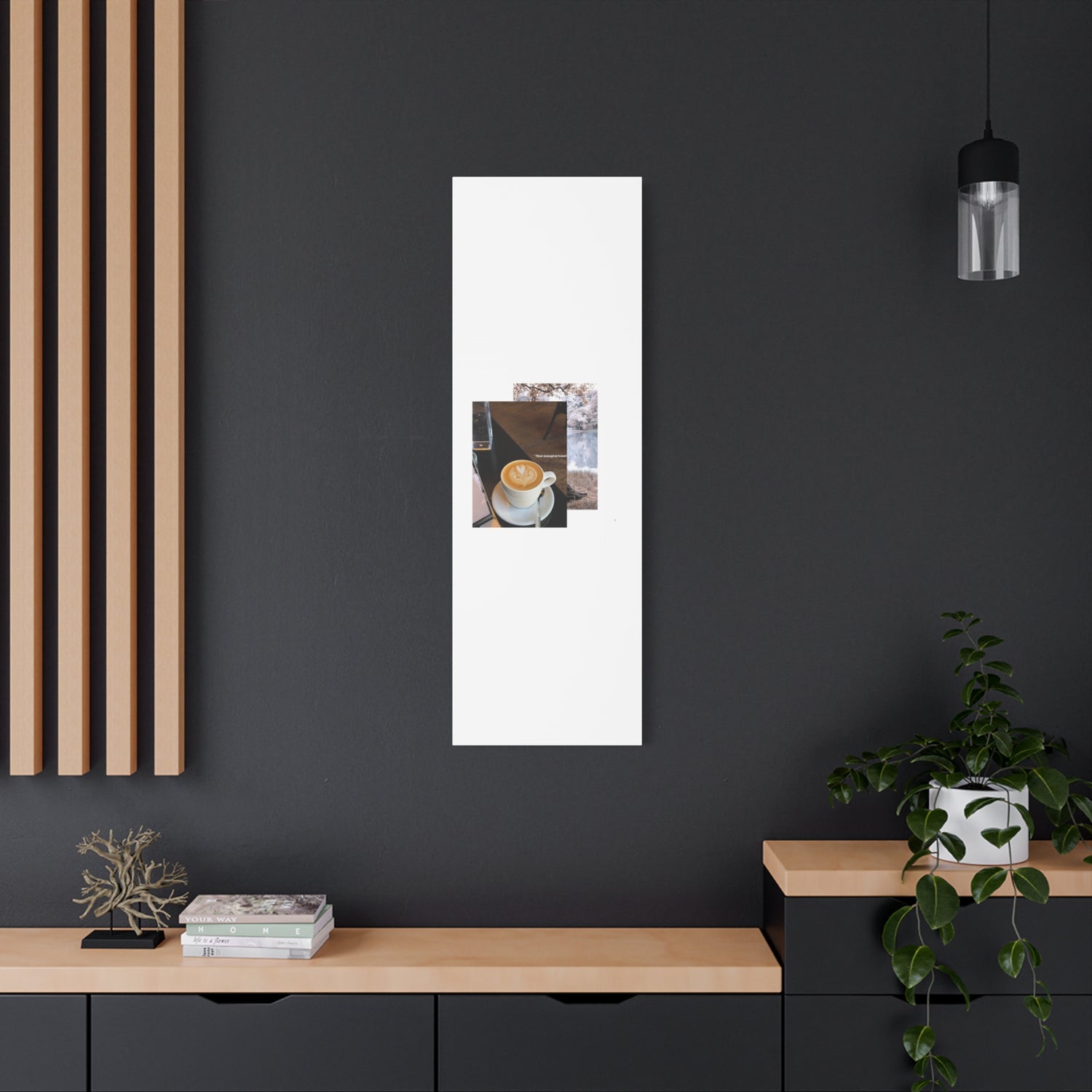 Latte &amp; Landscape Matte Canvas Wall Art — Coffee Shop Photo Collage