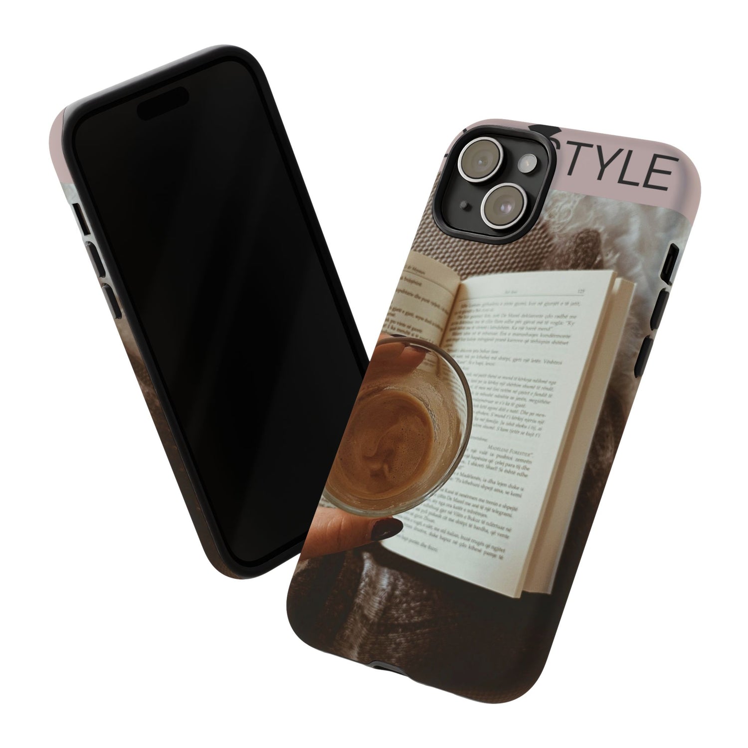 Cozy Reading Phone Case — Coffee &amp; Book Protective Cover