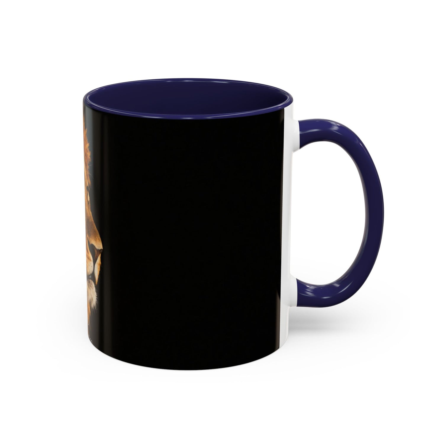 Majestic Lion Accent Coffee Mug — Bold Wildlife Portrait Tea Cup (11/15oz)