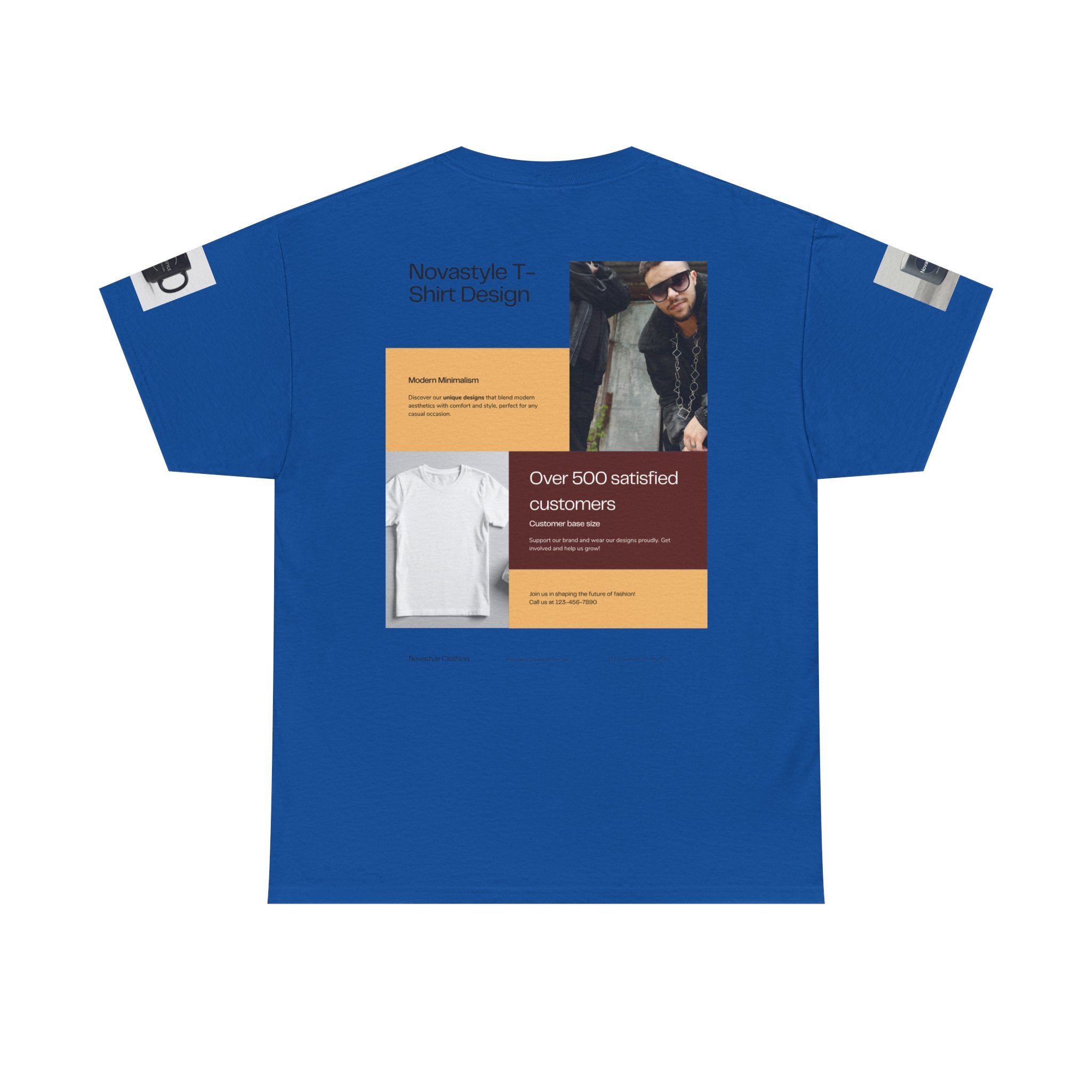 Graphic Tee — Novastyle Minimal Logo &amp; Poster Print T-Shirt