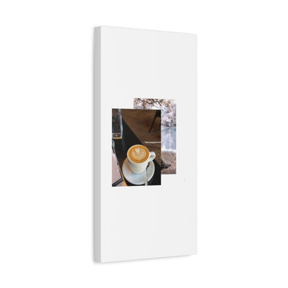 Latte &amp; Landscape Matte Canvas Wall Art — Coffee Shop Photo Collage