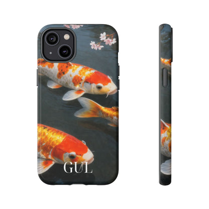Koi Fish Tough Phone Case — Floral Pond Design
