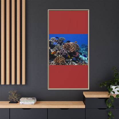 Framed Coral Reef Matte Canvas Wall Art — Tropical Ocean Photography Print