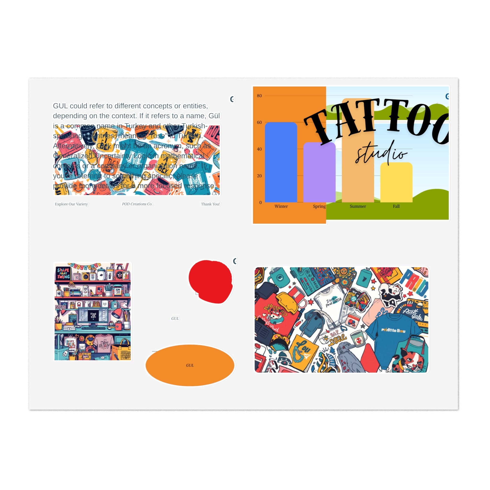 Colorful Sticker Sheets — Retro Tattoo &amp; Pop Art Icons