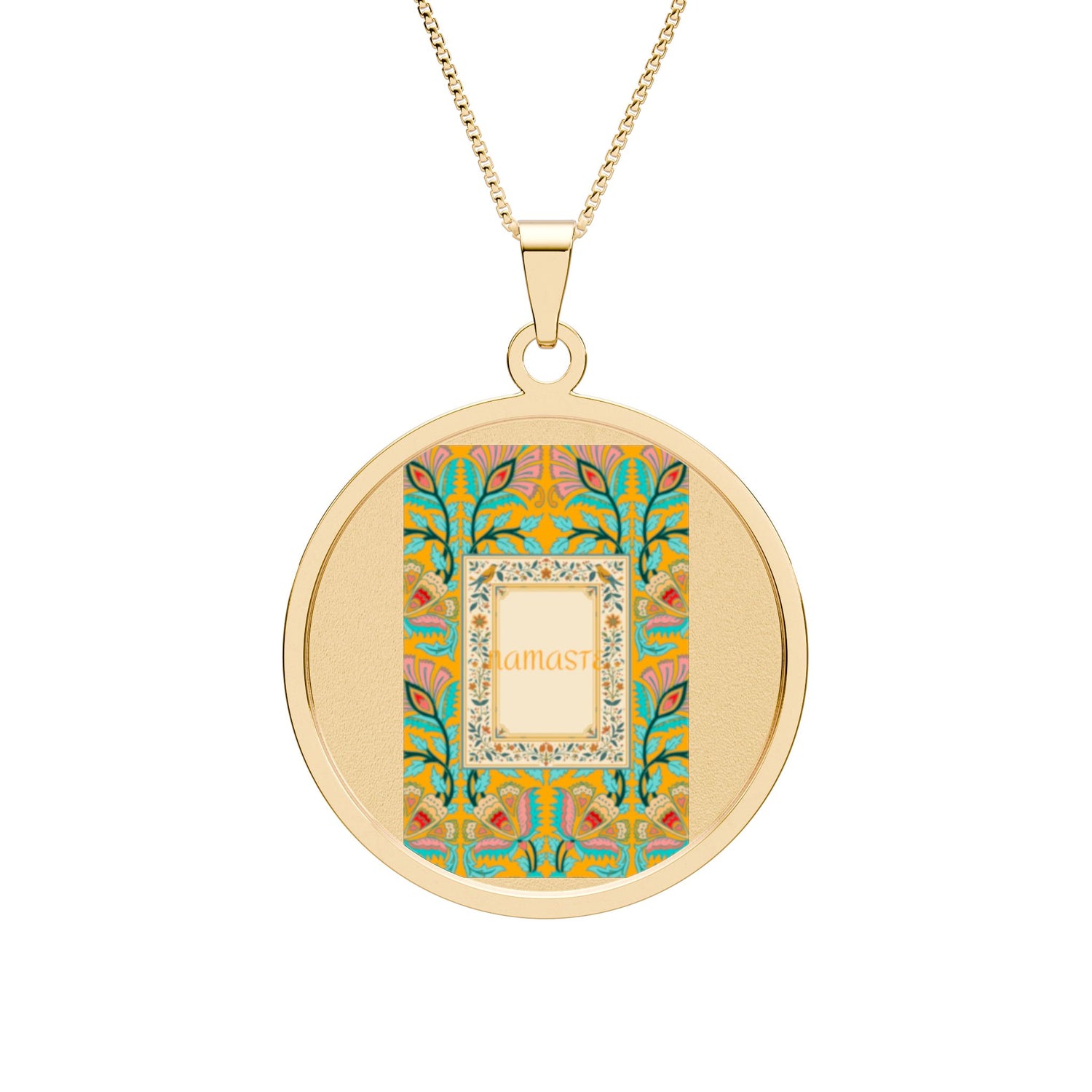 Round Photo Pendant — Personalized Ornate Border Necklace (Custom Photo Gift)