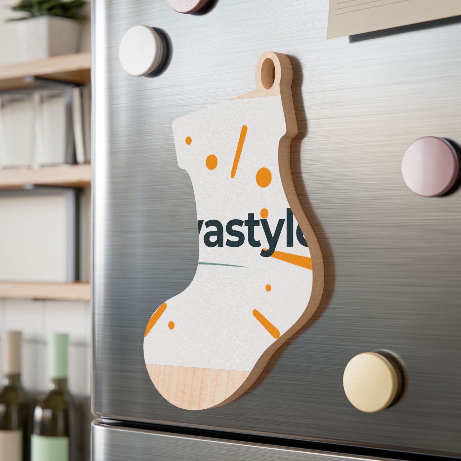 Bell-Shaped Wooden Ornament — Minimal Logo &amp; Illustration Holiday Decoration
