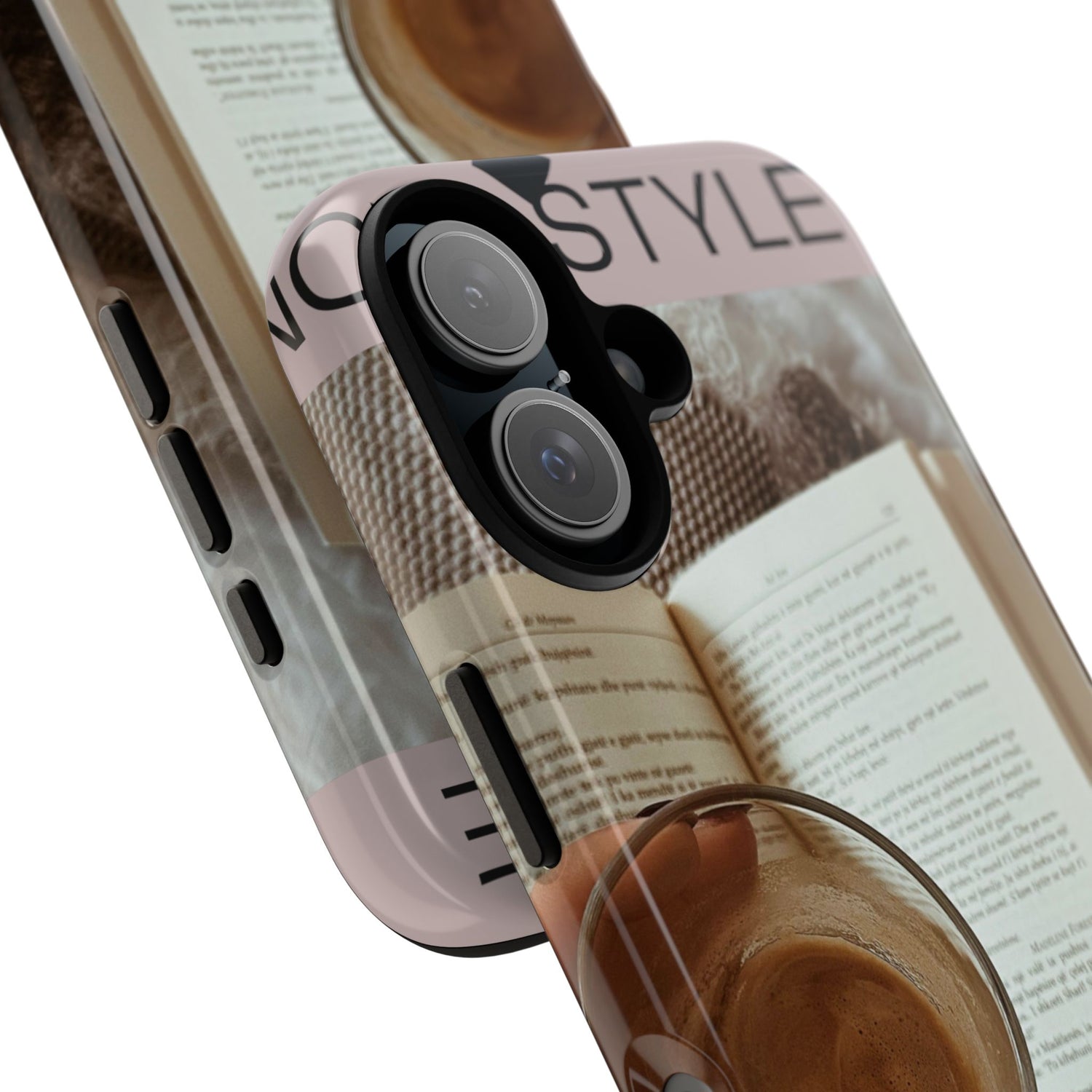 Cozy Reading Phone Case — Coffee &amp; Book Protective Cover