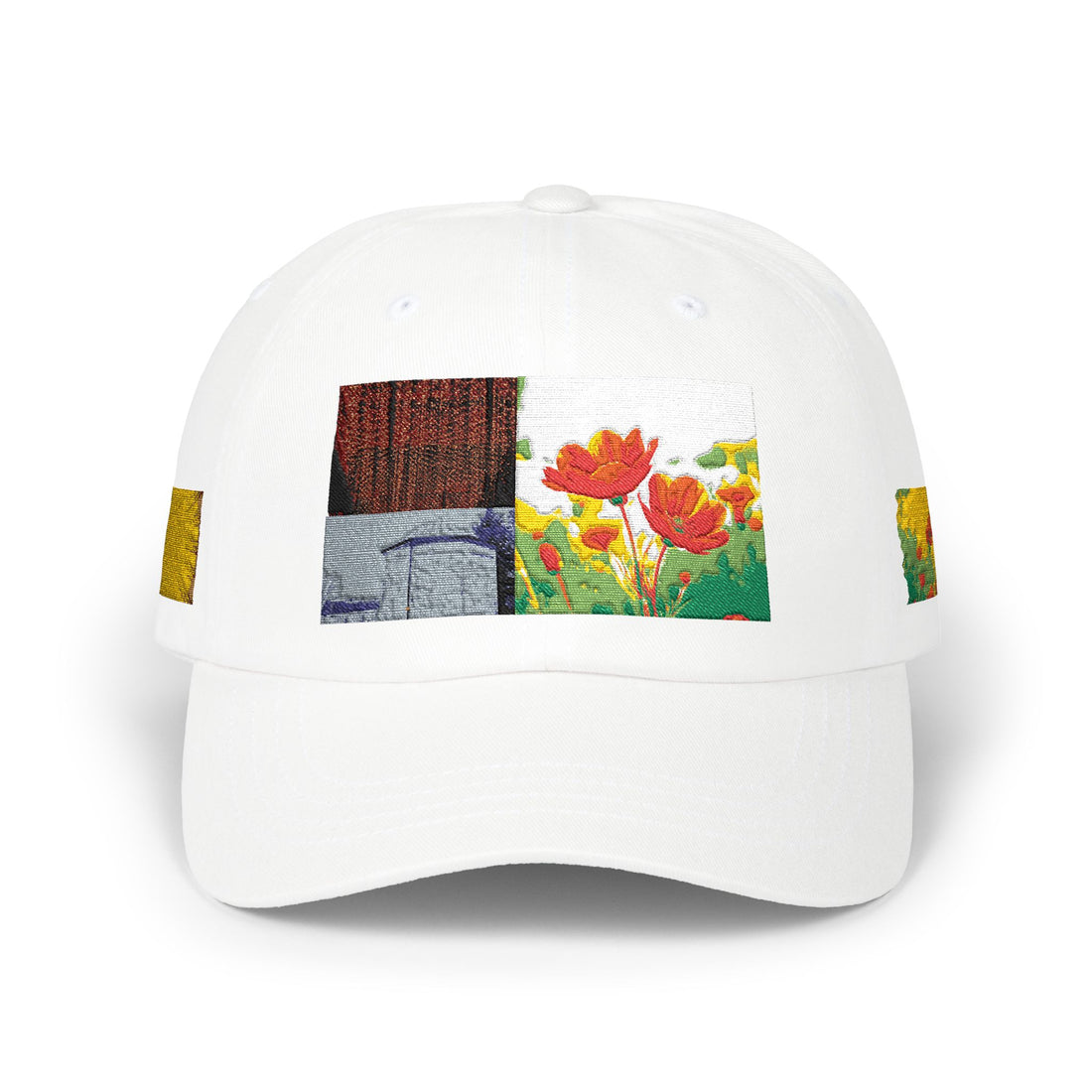 Custom Design Cap | Floral Poppy Garden Embroidered Baseball Hat
