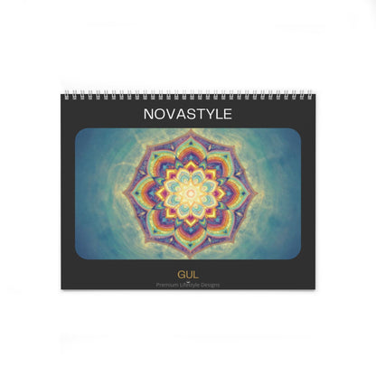 Mandala &amp; Nature Wall Calendar — 12‑Month Artistic Spiral Calendar with Kaleidoscope Art, Aurora &amp; Vintage Keys