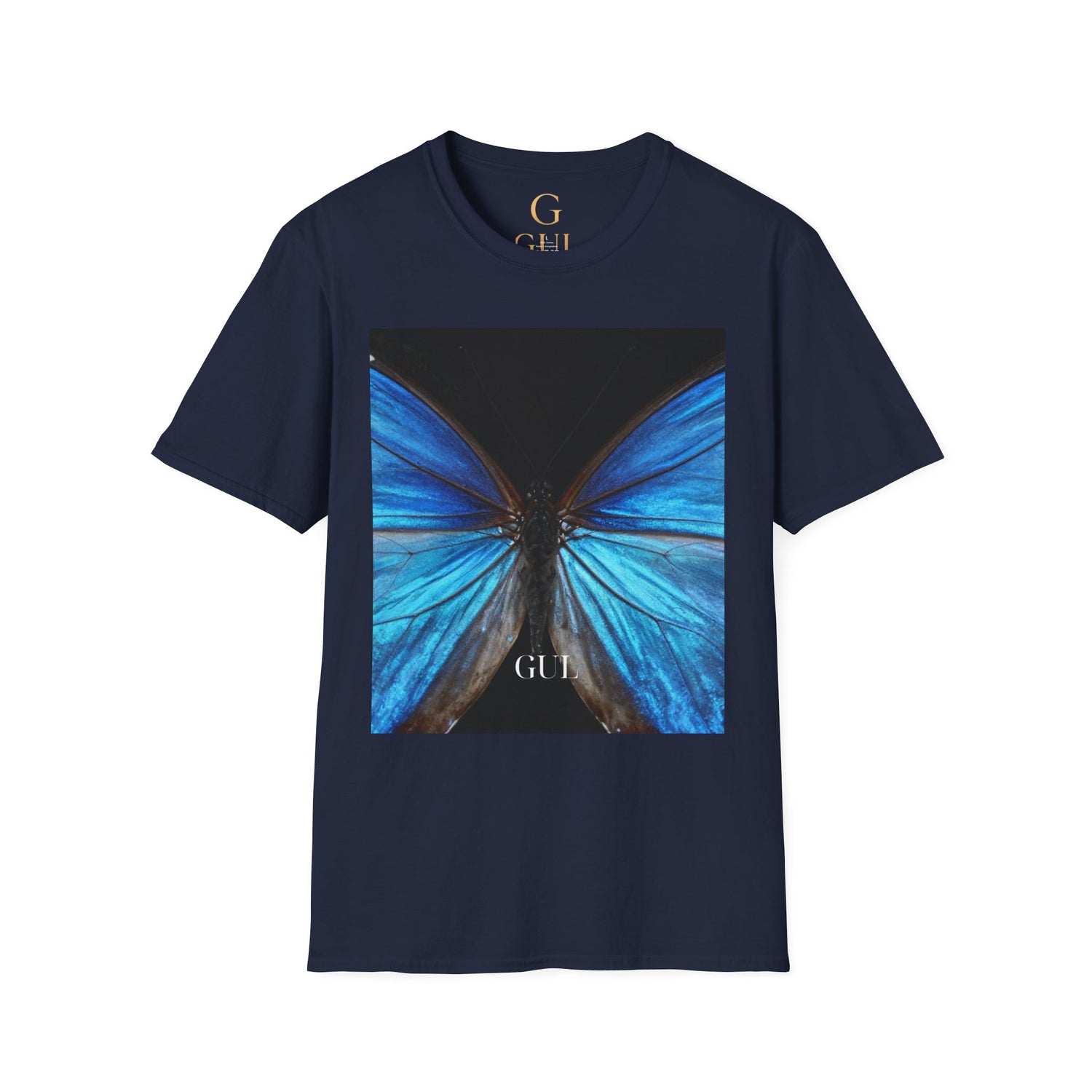 Blue Morph Butterfly T-Shirt — Vibrant Nature Graphic Tee