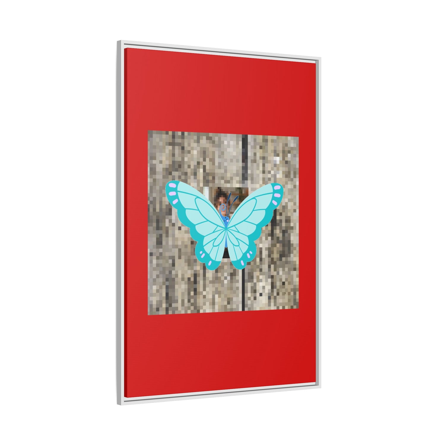 Blue Butterfly Framed Canvas Art – Matte Multi‑Color Wall Print
