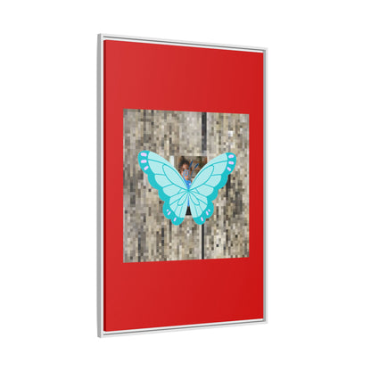 Blue Butterfly Framed Canvas Art – Matte Multi‑Color Wall Print