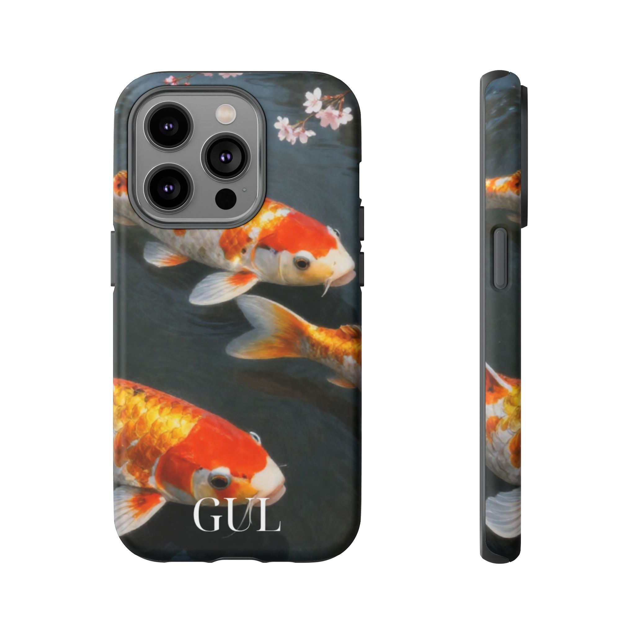 Koi Fish Tough Phone Case — Floral Pond Design