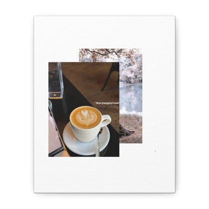 Latte &amp; Landscape Matte Canvas Wall Art — Coffee Shop Photo Collage