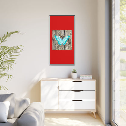 Blue Butterfly Framed Canvas Art – Matte Multi‑Color Wall Print