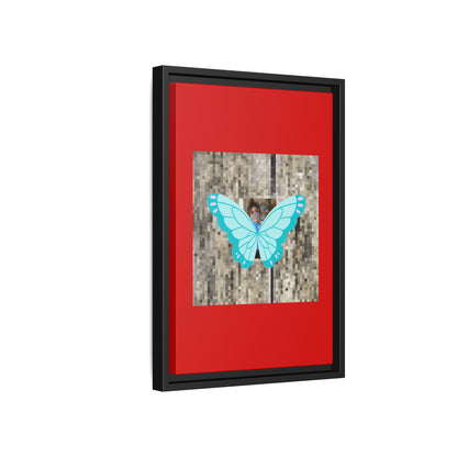 Blue Butterfly Framed Canvas Art – Matte Multi‑Color Wall Print