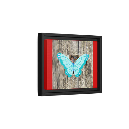 Blue Butterfly Framed Canvas Art – Matte Multi‑Color Wall Print