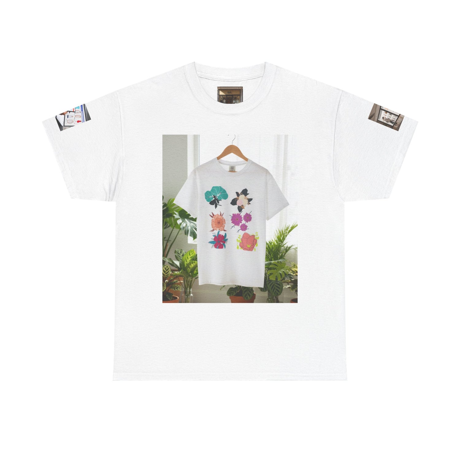 Floral Graphic Tee — GUL Botanical Print Cotton Shirt