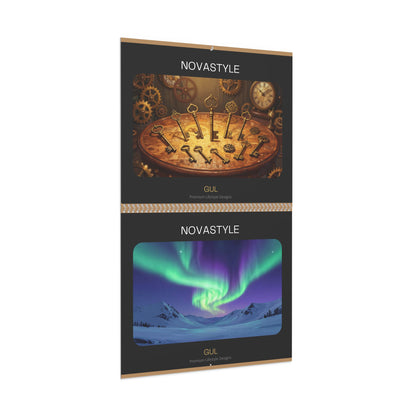 Mandala &amp; Nature Wall Calendar — 12‑Month Artistic Spiral Calendar with Kaleidoscope Art, Aurora &amp; Vintage Keys