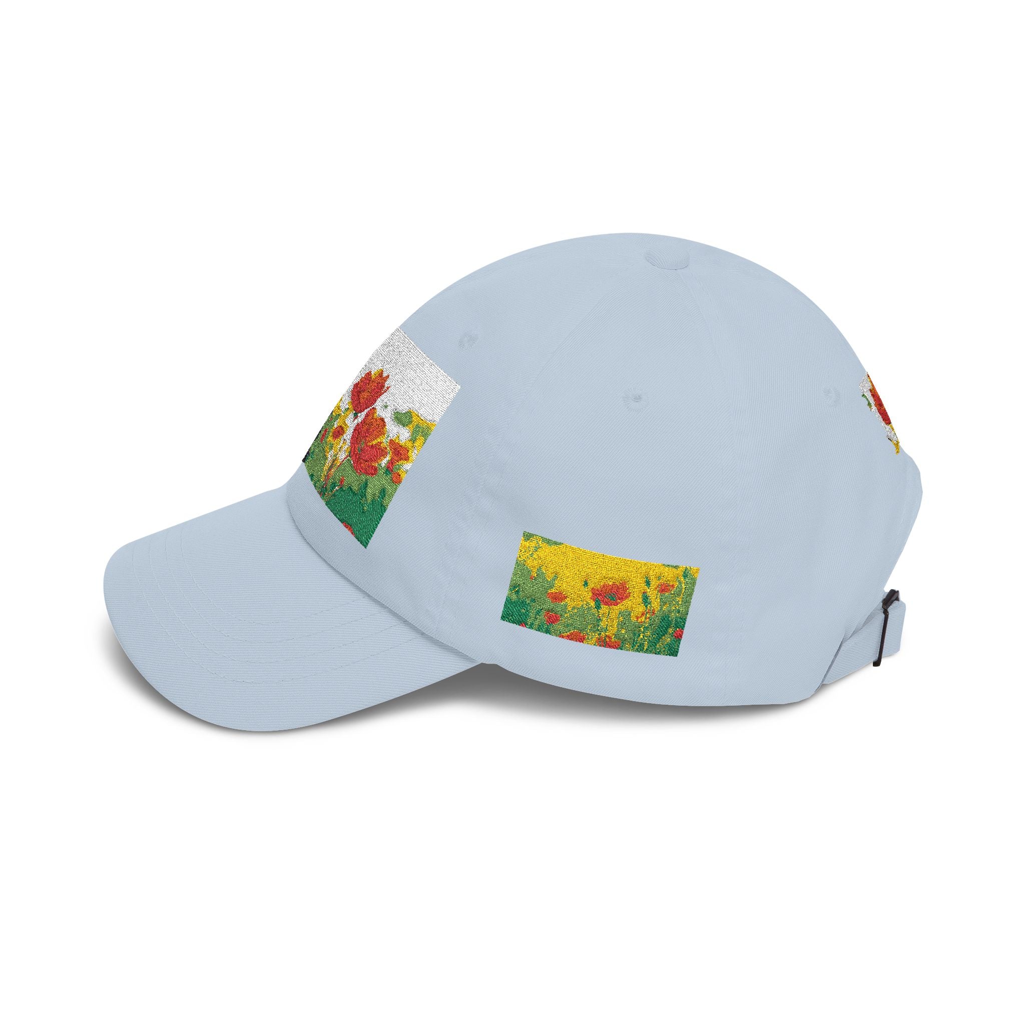 Floral Patch Dad Cap — Colorful Poppy Garden Embroidered Baseball Hat