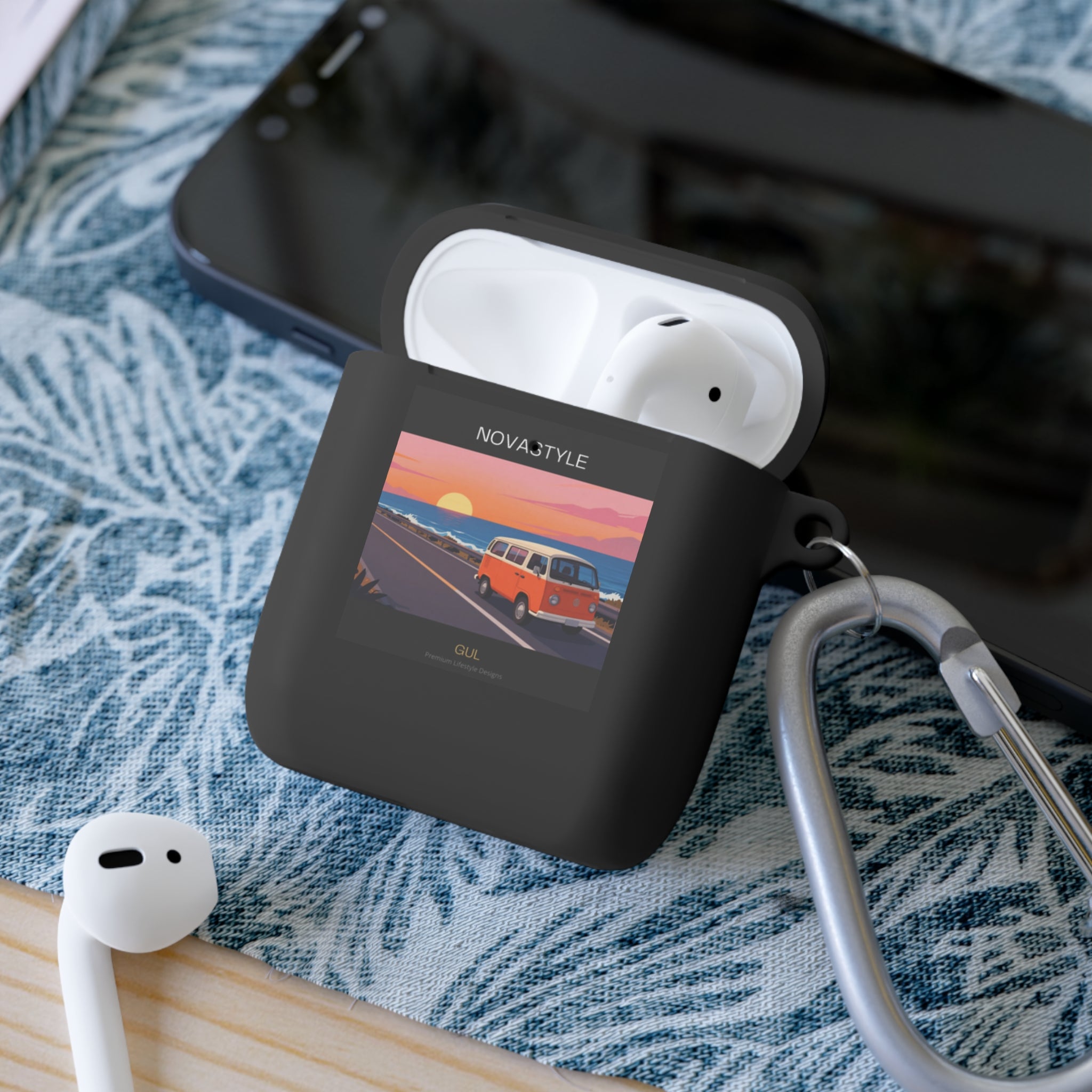 AirPods Case — Retro Sunset Van &amp; Forest Deer Prints