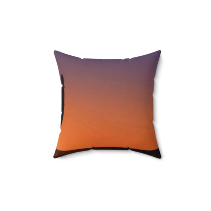 Sunset Gradient Square Pillow — Orange to Violet Sunset Decorative Throw Pillow