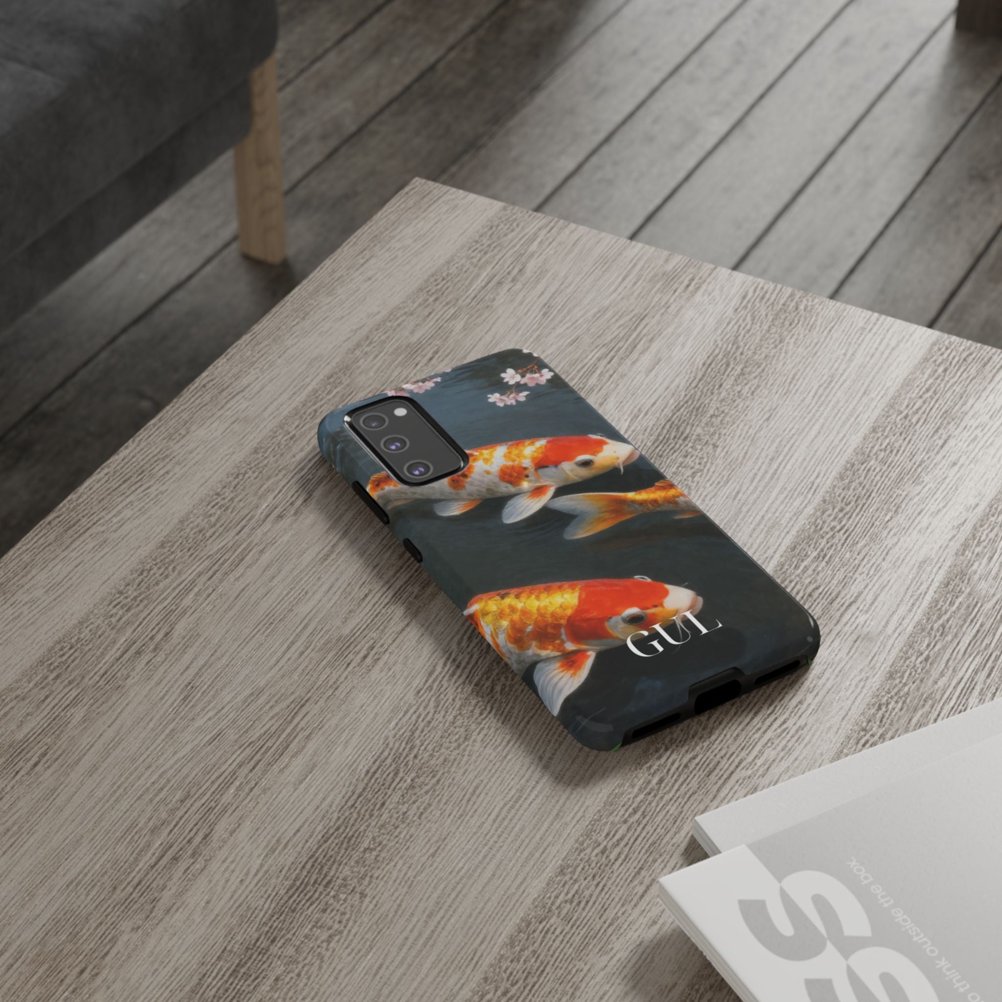 Koi Fish Tough Phone Case — Floral Pond Design