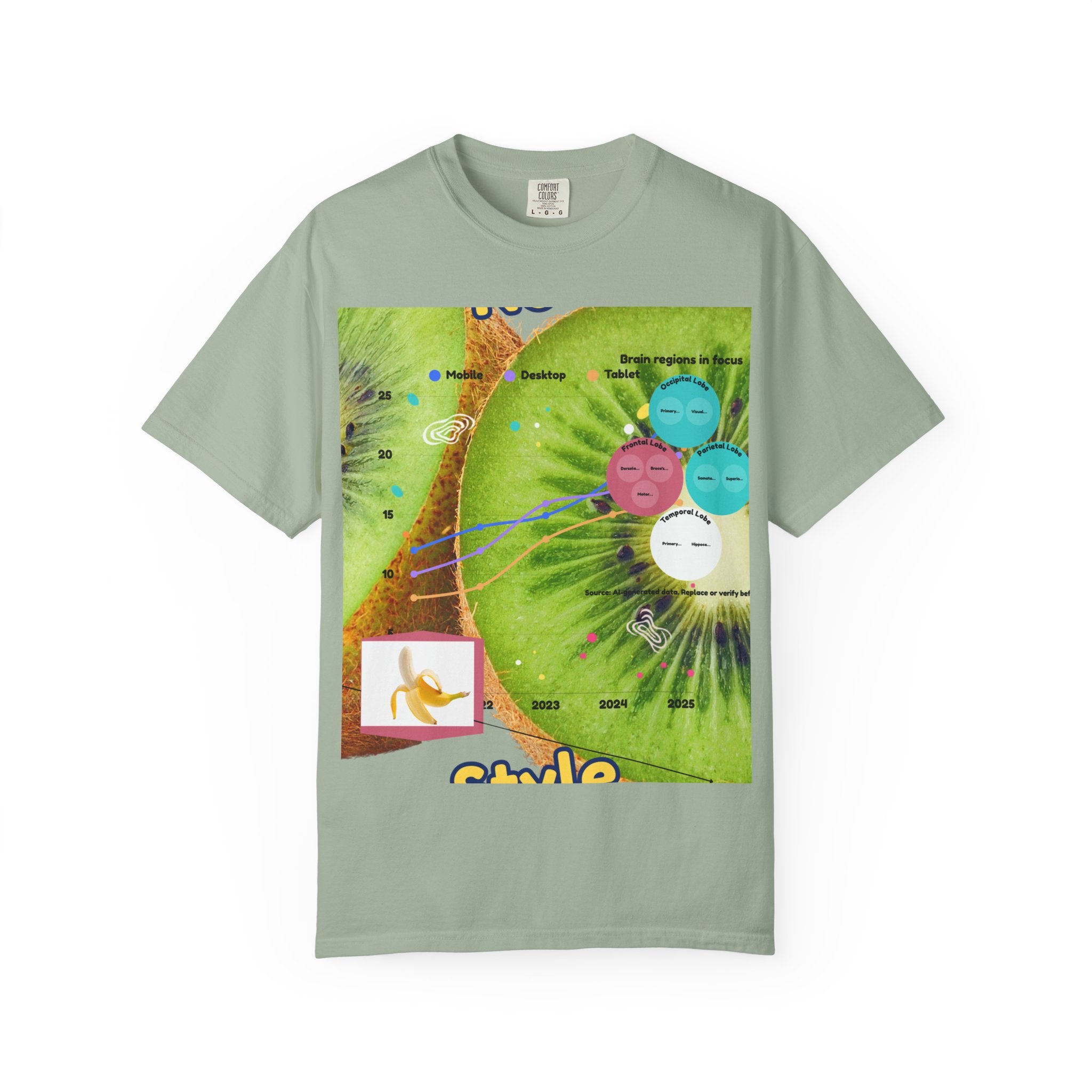 Kiwi Collage Graphic T‑Shirt — Nova Style Floral Art Tee
