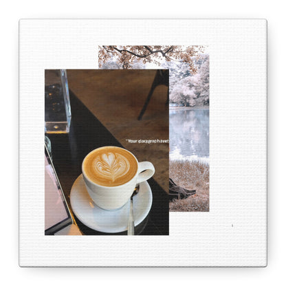 Latte &amp; Landscape Matte Canvas Wall Art — Coffee Shop Photo Collage