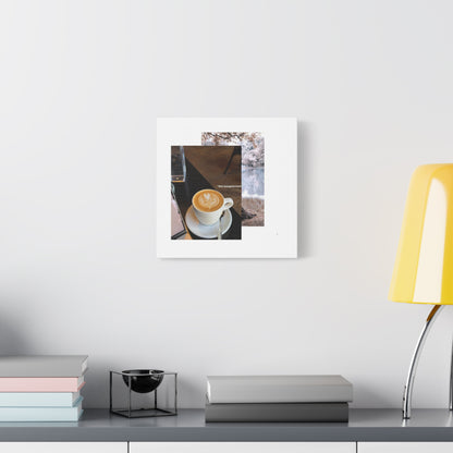 Latte &amp; Landscape Matte Canvas Wall Art — Coffee Shop Photo Collage