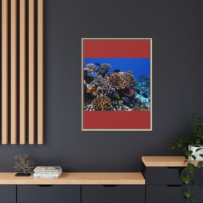 Framed Coral Reef Matte Canvas Wall Art — Tropical Ocean Photography Print