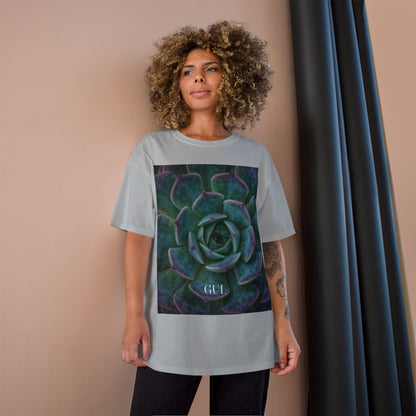 Champion Graphic T‑Shirt — Succulent &amp; Pyramid Photo Print Tee
