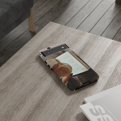 Cozy Reading Phone Case — Coffee &amp; Book Protective Cover