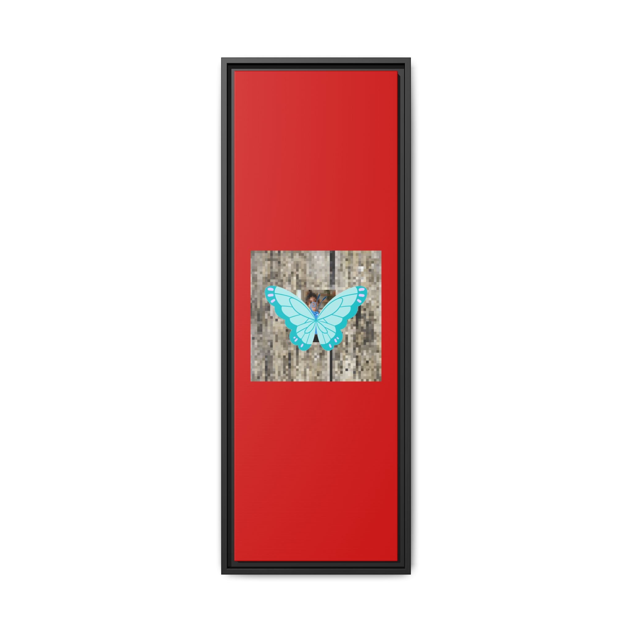 Blue Butterfly Framed Canvas Art – Matte Multi‑Color Wall Print