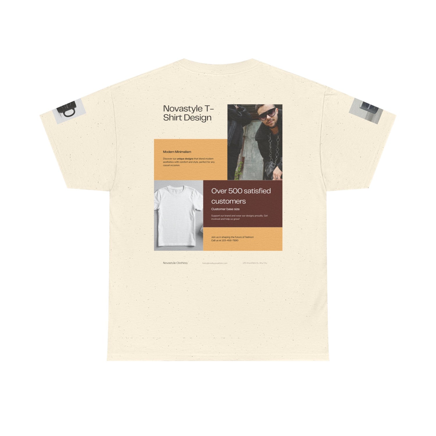 Graphic Tee — Novastyle Minimal Logo &amp; Poster Print T-Shirt