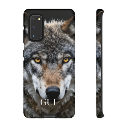 Wolf Eyes Phone Case — Fierce Wildlife iPhone Protective Case with ‘GUL’ Text